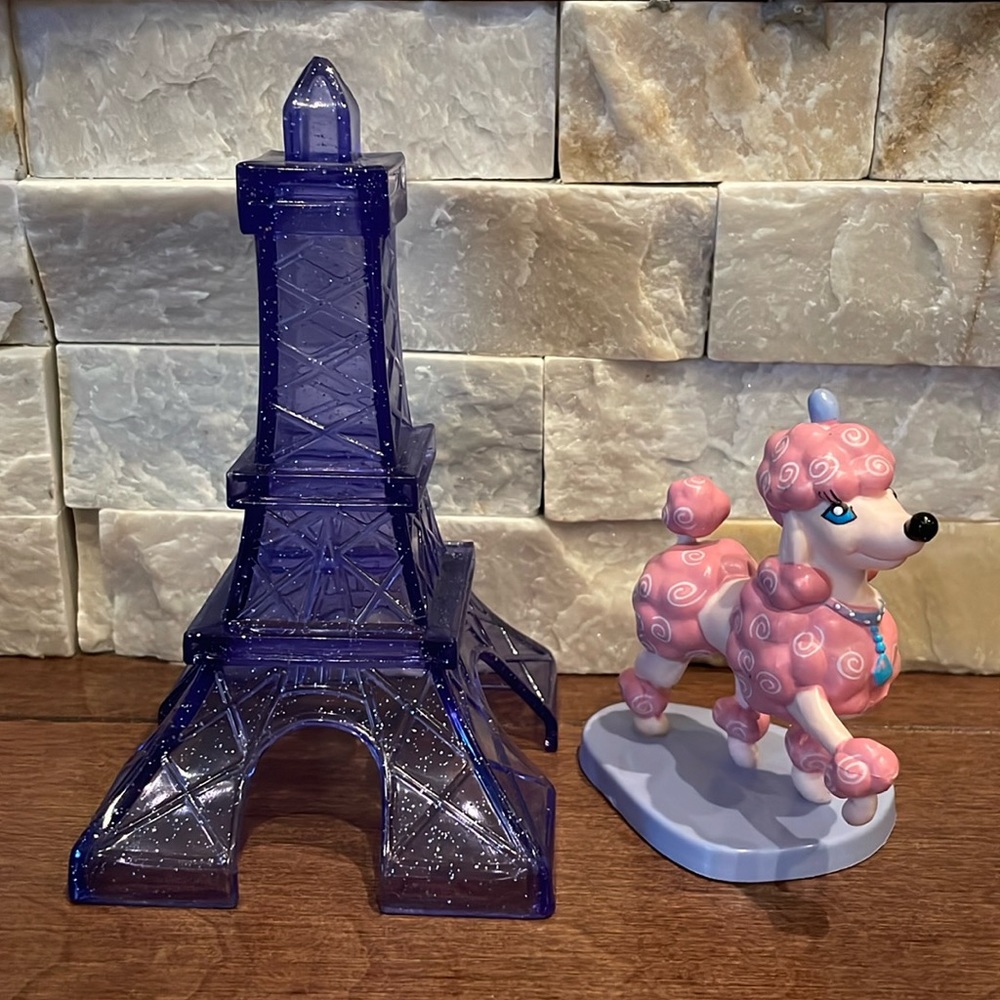 Pink Poodle in Paris cake topper